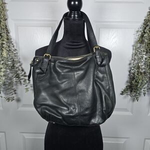 Great American Leather Works Shoulder Bag Black Pebbled Purse